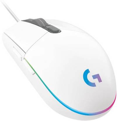 Logitech G203-White Wired Ambidextrous Optical  Gaming Mouse