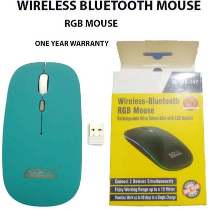 Sastaacha Wireless Mouse 2.4GHZ With Bluetooth 5.0 And USB Dongle Wireless Ambidextrous Touch Mouse  with Bluetooth