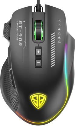 SpinBot Clutch GT900 with 7200 DPI Gaming Sensor and 8 Programmable Buttons RGB Wired Ambidextrous Optical  Gaming Mouse