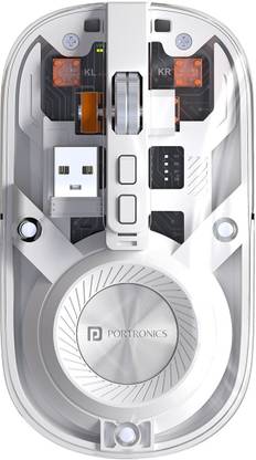 Portronics Toad 8 Transparent Wireless Mouse, Bluetooth + 2.4GHz, Rechargeable, Silent, Wireless Optical Mouse  with Bluetooth