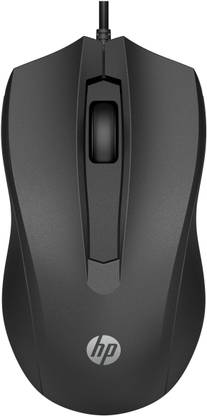 HP 100 Wired Ambidextrous Optical Mouse Ambidextrous, Ergonomic design with 1600 DPI