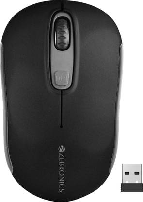 ZEBRONICS Dash Pro Wireless Ambidextrous Optical Mouse Wireless Mouse, 1600 DPI, 3-Level DPI, Lightweight, Power Saving