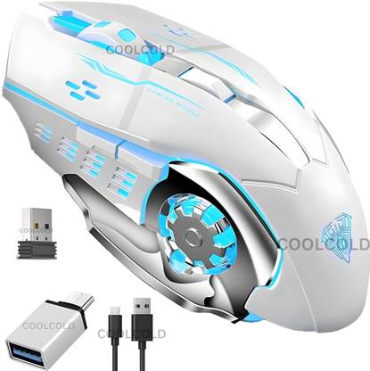 coolcold Gaming Mouse | Rechargeable, Wireless Gaming Mouse | with Type c OTG Dongle Wireless Optical  Gaming Mouse