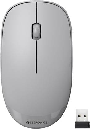 ZEBRONICS Haze Wireless Ambidextrous Optical Mouse Wireless Mouse, 1200DPI, Power Saving, Plug & Play Comfortable Use