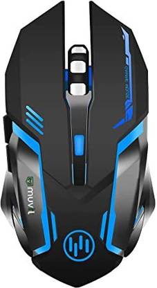 RADHECOMPUTERSS 2.4Ghz Rechargeable Wireless Gaming Mouse, Silent Click Buttons Mouse Wireless Ambidextrous Hybrid  Gaming Mouse  with Bluetooth