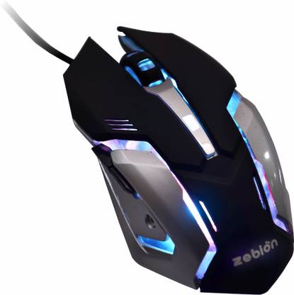 zebion Ninja M Light Sync / Adj DPI Upto 3200, 6 Programmable Buttons, RGB Wired Ambidextrous Optical  Gaming Mouse