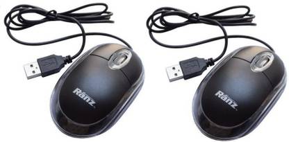 Ranz Wired Optical Mouse USB 2.0 2000dpi 2 pcs Wired Ambidextrous Laser Mouse