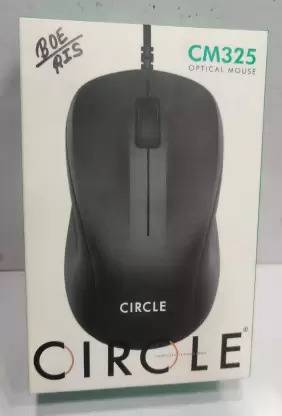 Circle CM325 Wired Optical Mouse (USB 2.0, Black) Wired Ambidextrous Optical  Gaming Mouse  with Bluetooth