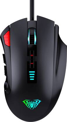 Aula Gaming Mouse Wired with 12 Side Key Programmable, RGB Backlight, 10000DPI Wired Ambidextrous Optical  Gaming Mouse