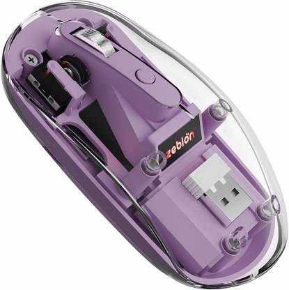 zebion BOLD Transparent Wireless and Bluetooth Rechargeable Wireless Optical Mouse  with Bluetooth
