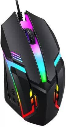JIARKA USB Wired Gaming Mouse , LED Ergonomic Design for Laptop & PC (MULTI COLORD) Wired Ambidextrous Laser  Gaming Mouse