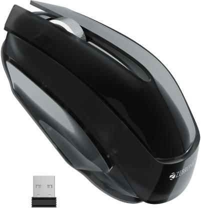 ZEBRONICS ZEB-CLEAR Wireless mouse with Nano receiver,3 Buttons, (DARK GREY) Wireless Ambidextrous Optical Mouse