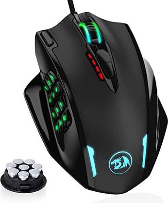 KUPAMINFOTECH USB Mouse with Side Buttons Laser Wired Gaming Mouse with 12400 DPI Wired Optical  Gaming Mouse