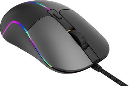 ELECTRO WOLF Customizable 6 RGB Lighting Mode+On/Off, 7 Programmable Buttons, Gaming 6400 DPI Wired Ambidextrous Optical  Gaming Mouse