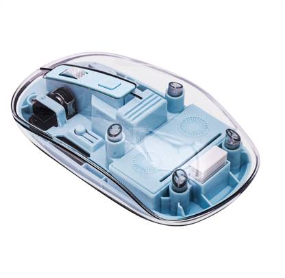 Dezful Transparent Wireless and Bluetooth Rechargeable Mouse Wireless Ambidextrous Optical  Gaming Mouse  with Bluetooth