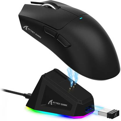 Attack Shark AttackSharkX11White Wireless Ambidextrous Optical  Gaming Mouse  with Bluetooth