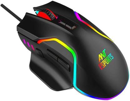Ant Mouse RGB, 7200 DPI Adjustable, Comfortable Grip Ergonomic Wired Gaming Mice Wired Right Handed Optical  Gaming Mouse