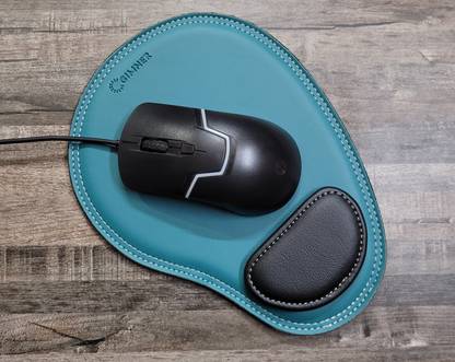 GIMNER Leather Mouse Pad with Wrist Support ,Ergonomically Designed Non- Slip Non Slip Base Mousepad