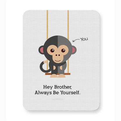 ICARUSBOX Icarus Box Brother Always Be (monkey) Mouse Pad Mouse Mat Anti-Slip Rubber Base Non Slip Base Mousepad