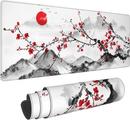 Velvetone Watercolor Cherry Blossom Gaming Mouse Pad 900x400x3mm Large Sakura Desk Mat Non Slip Base Mousepad