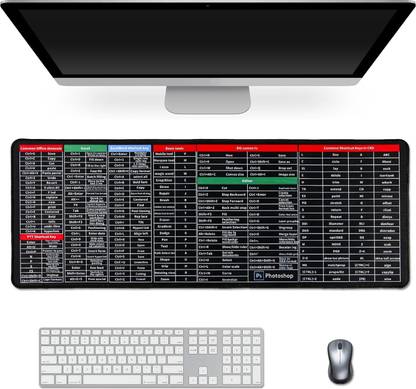 SIDGO Keyboard Shortcuts Mouse Mat, Quick Key Super Large Keyboard Pad Mousepad