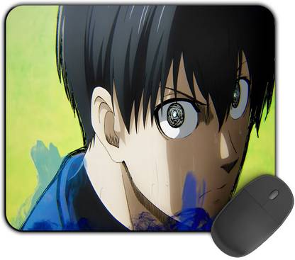 Kirmada Printed Design Angry Isagi Blue Lock Mouse Pad. Mousepad