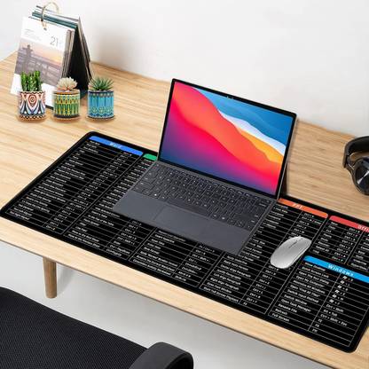 Froxell Store Clear Extended Large Cheat Sheet Mouse Pad, Large Rubber Base Mice Desk Mat K2 Non Slip Base Mousepad