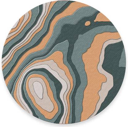 The Custom Crow Topographic Contour Abstract Art Textured Round Mouse Pad Non Slip Base Mousepad