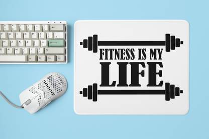 Rushaan Fitness is My Life (BG Black) - Printed Mousepad Non Slip Base Mousepad