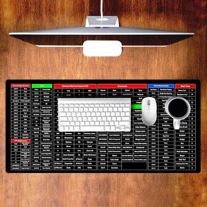 Harvic English Shortcut Keys Desk pad Large Computer Mouse Mat Non Slip Base Mousepad