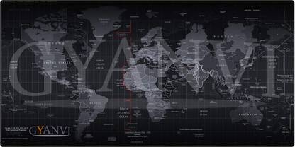 Gyanvi World Map Anti Slip Rubber Gaming Mouse Pad Desk Mat - Computer Laptop 60X30CM Non Slip Base Dual Sided Mousepad