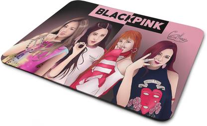 Nirmuk Black Pink Printed Mousepad for Laptops & Computers, Mousepad Black Pink 127 Non Slip Base Mousepad