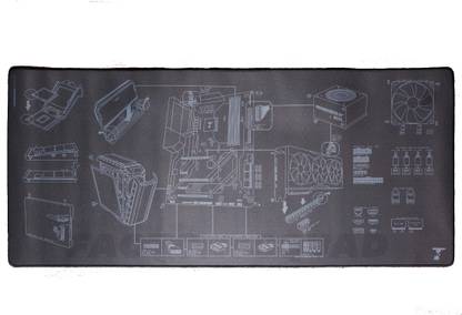 TKF PCMR Extended Size Gaming Mat [Stealth], design for PC Build Enthusiast Mousepad