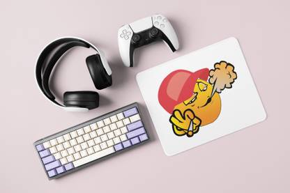 REVAMAN Weed- emoji theme printed white mousepads(20cm x 18cm) Mousepad