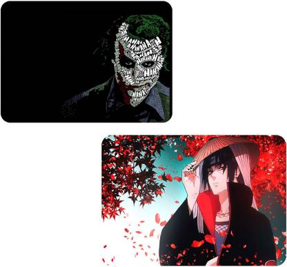 Artefact Red Itachi Anime and Joker Printed Mousepad Combo Pack of 2 Non Slip Base Mousepad