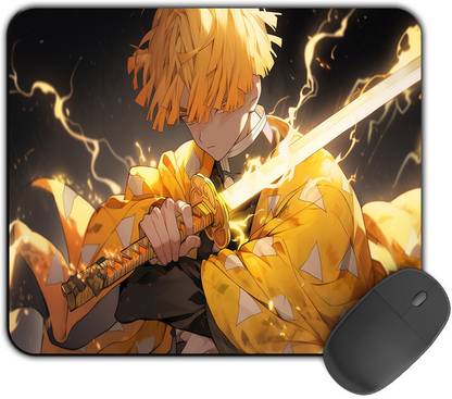Kirmada Printed Designer Mouse Pad Cool Zenitsu Non-Slip Demon Slayer Non Slip Base Mousepad