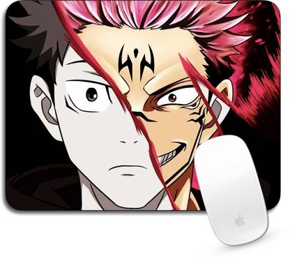 Times Comic Jujutsu Kaisen Sukuna and Yuji Face Mouse Pad for Laptop Desktop and pc JJK Non Slip Base Mousepad