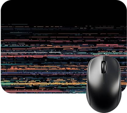 FINIXSTORE Premium Multicolor Glitch Art Printed (9 inch x 7 inch) Non Slip Base Mousepad