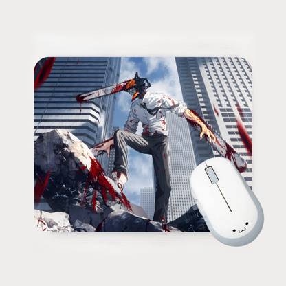 S Creation chainsaw man mousepad premium quality for Laptop, Gaming pc Non-Slip Base Mousepad