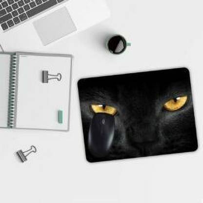 selfiegiftoo BLack Cat Eyes Gaming Mouse Pad Non Slip Base Mousepad