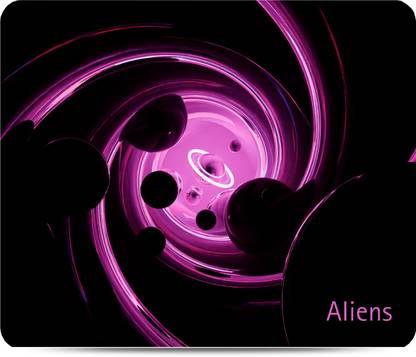Aliens Gaming Mouse Pad,Precision,Non-Slip Rubber Base, Smooth Cloth Surface,Neon Style Non Slip Base Dual Sided Mousepad