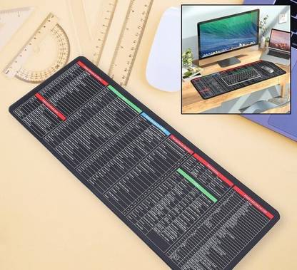 DeoDap Shortcut Keyboard Mat | Large Anti-Slip Mouse Pad for Gaming, Office (80x30cm) Non Slip Base Mousepad