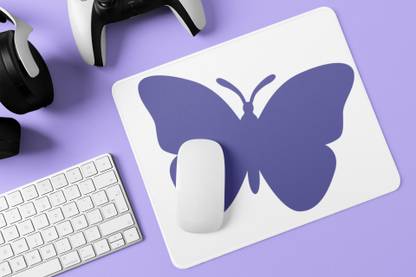 Rushaan Purple butterfly - Printed animated Mousepad for animation lovers Non Slip Base Mousepad