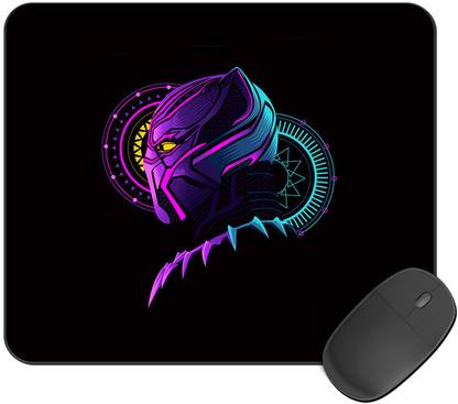 Kirmada Printed Neon Black Panther Mouse Pad Super Smooth Surface Marvel Non Slip Base Mousepad