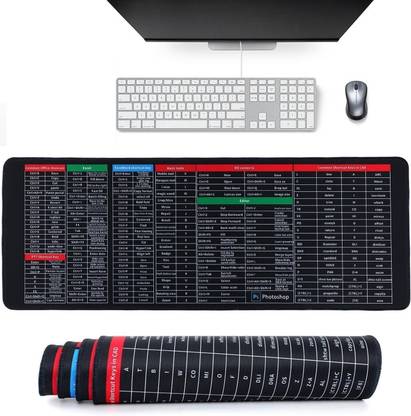 DARSHANAM WORLD Keyboard Mat, Mouse Pad Shortcut Keys Desk Mats for Office Mousepad