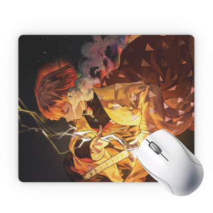 Fusion City Zenitsu Demon Slayer Anime Gaming Mouse Pad – Premium Non-Slip Rubber Base Non Slip Base Mousepad