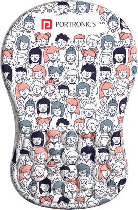 Portronics Comfipad Wrist Rest Mouse Pad with Soft Foam Cushion, Ergonomic, Wrist Support Non Slip Base Mousepad