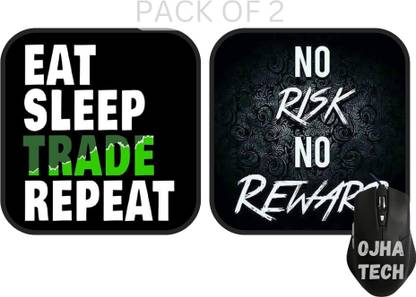 ASHOKA FASHION SHARE MARKET MOUSE PAD COMBO FOR LAPTOP COMPUTER Non Slip Base Mousepad