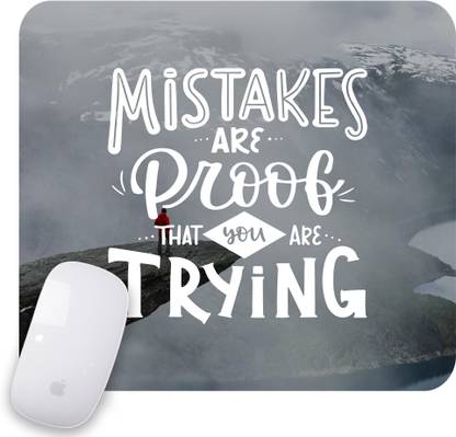Dezzbee Mistakes are Proof Motivational Quote Printed Mouse Pad for Computer PC Laptop Non Slip Base Mousepad