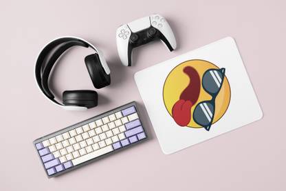 Rushaan Tongue Out Emoji- Emoji Printed Mousepad For Emoji Lovers Non Slip Base Mousepad